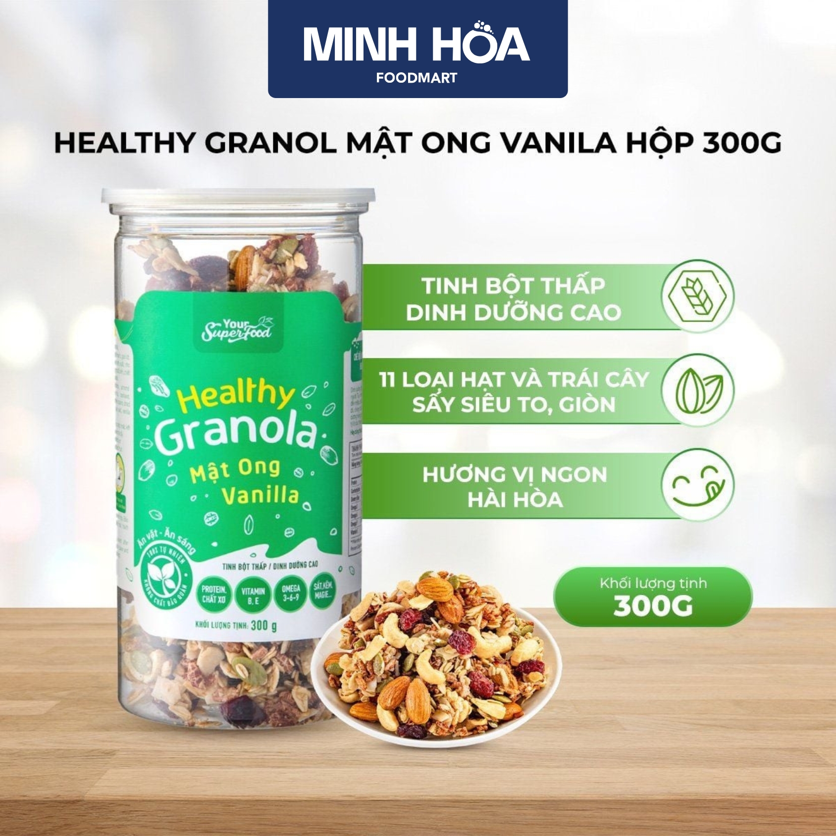 Ngũ cốc dinh dưỡng Your Superfood Healthy Granola (Mật Ong Vanilla) - 300g