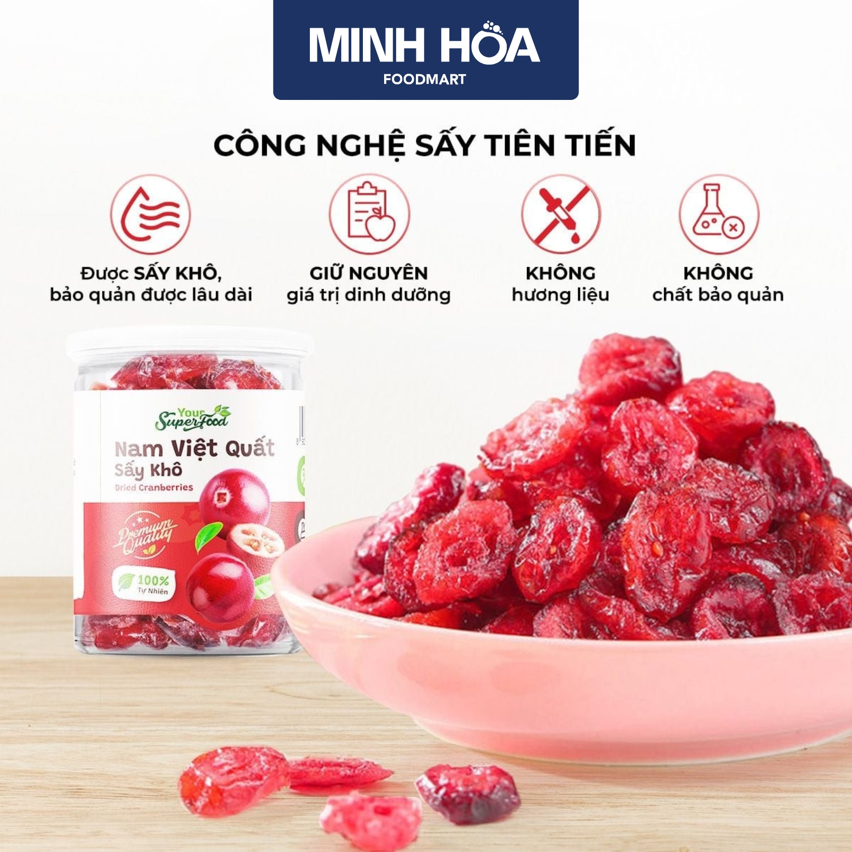 Nam Việt Quất Sấy Khô Nhập Khẩu Từ Canada, Hũ 240g - Your Superfood (4)