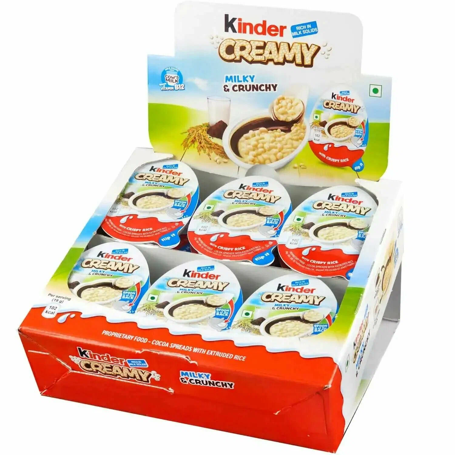 BÁNH CỐM GẠO SỮA SÔ CÔ LA KINDER CREAMY 19G – GIÒN TAN BÉO NGẬY